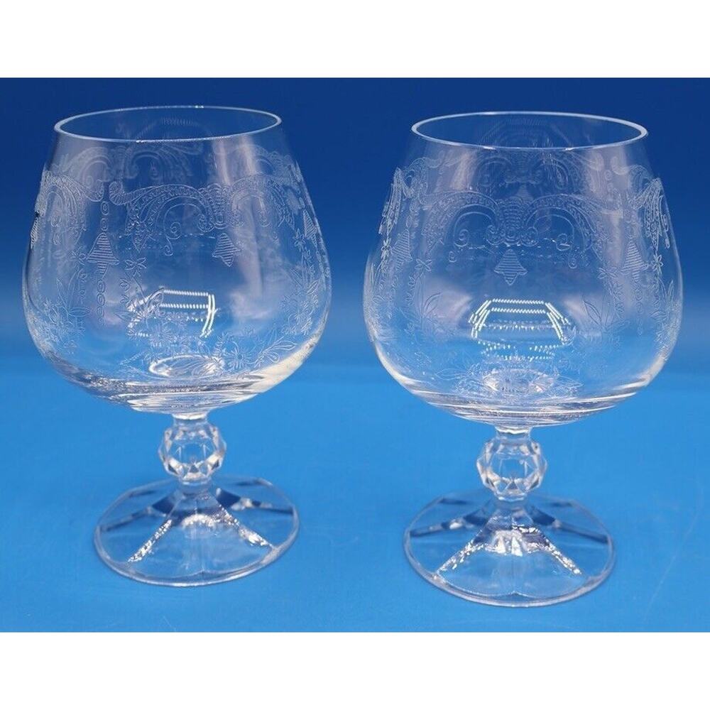 Bohemia Cascade Fine Lead Crystal Brandy Glasses 4.75'' - Set of 2 *Pre-Owned* - Picture 4 of 11